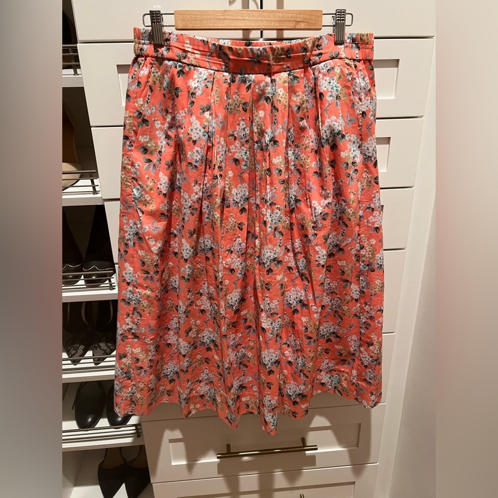 J Crew Liberty fabric pleated skirt